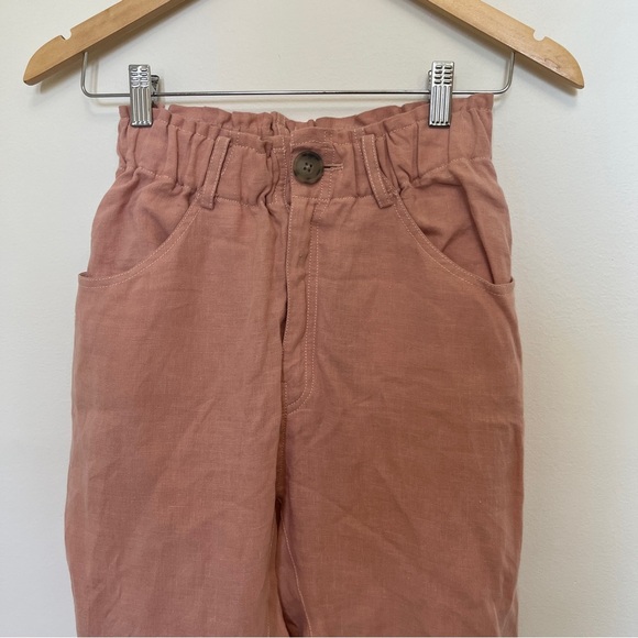 Emerson Fry Johnny Sailor Cropped Pants Venice Pink Linen Size XS - Picture 3 of 6